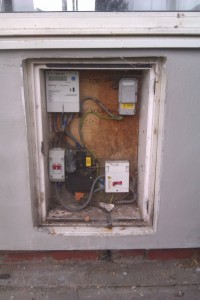 Open gas meter box